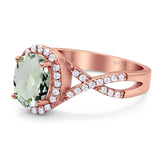 Art Deco Oval Natural Stone Twisted Ring
