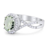 Art Deco Oval Natural Stone Twisted Ring