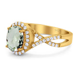 Art Deco Oval Natural Stone Twisted Ring
