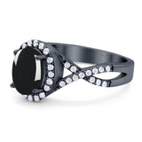 Art Deco Oval Natural Stone Twisted Ring
