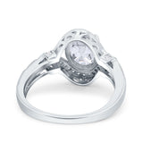 Art Deco Oval Natural Stone Halo Ring