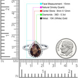 Pear Teardrop Halo Natural Diamond Ring
