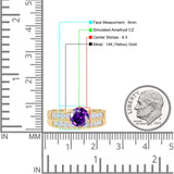Two Piece Round Solitaire Half Eternity Cathedral Ring