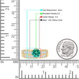Two Piece Round Solitaire Half Eternity Cathedral Ring
