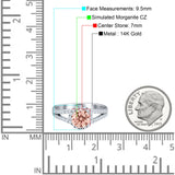 Round CZ Halo Split Shank Gold Ring