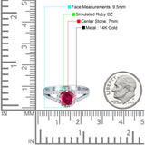 Three Stone Round CZ Gold Ring