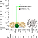 Two Piece Round Solitaire Eternity Gold Ring