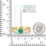 Two Piece Round Solitaire Eternity Gold Ring