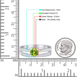 Two Piece Round Solitaire Eternity Gold Ring