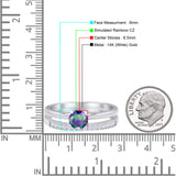 Two Piece Round Solitaire Eternity Gold Ring