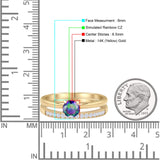 Two Piece Round Solitaire Eternity Gold Ring
