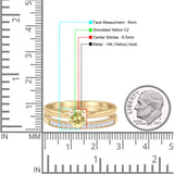 Two Piece Round Solitaire Eternity Gold Ring