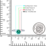 Round Paraiba Tourmaline CZ Solitaire Gold Ring