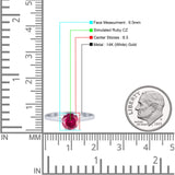 Round Ruby CZ Solitaire Gold Ring