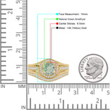 Two Piece Round Halo Split Shank Bridal Gold Ring