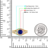Round Halo Split Shank Beaded Gold Ring