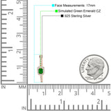 Emerald Cut Halo Hoop Earring Cubic Zirconia 925 Sterling Silver