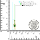 Emerald Cut Halo Hoop Earring Cubic Zirconia 925 Sterling Silver