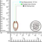 Round Ball Design Hoop Earring Cubic Zirconia 925 Sterling Silver