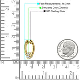Round Ball Design Hoop Earring Cubic Zirconia 925 Sterling Silver