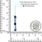 Round Cubic Zirconia Huggie Hoop Earring 925 Sterling Silver
