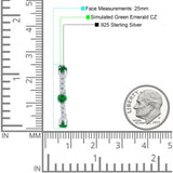 Round Cubic Zirconia Huggie Hoop Earring 925 Sterling Silver