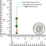 Round Cubic Zirconia Huggie Hoop Earring 925 Sterling Silver