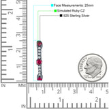 Round Cubic Zirconia Huggie Hoop Earring 925 Sterling Silver