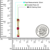 Round Cubic Zirconia Huggie Hoop Earring 925 Sterling Silver