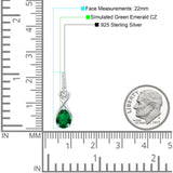 Pear Teardrop Twisted Infinity Stud Earring Cubic Zirconia 925 Sterling Silver