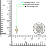 Six Stone Climber Stud Earring Cubic Zirconia 925 Sterling Silver