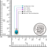 Pear Teardrop 9.3mm Solitaire Created Opal Earring 925 Sterling Silver