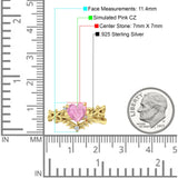 Two Piece Heart CZ Ring