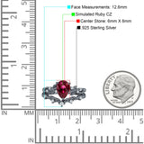 Two Piece Pear CZ Ring