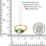 Three Stone Oval Natural Stone Trio Ring