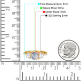 Three Stone Round Natural Stone Ring