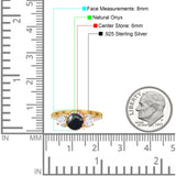 Three Stone Round Natural Stone Ring