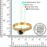 Two Piece Round Natural Stone Ring