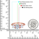 Three Stone Round Natural Stone Ring