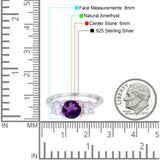 Three Stone Round Natural Stone Ring