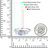 Three Stone Round Natural Stone Ring