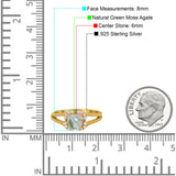 Art Deco Round Natural Stone Floral Ring