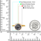 Art Deco Round Natural Stone Halo Ring