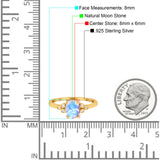 Oval Natural Stone Engagement Ring