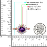 Art Deco Round Natural Stone Floral Ring