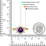Vintage Style Round Natural Stone Flower Ring