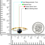 Petite Dainty Round Natural Stone Ring