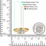 Art Deco Round Natural Stone Floral Ring