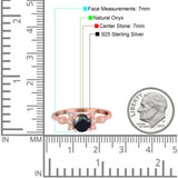 Art Deco Round Natural Stone Floral Ring