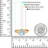 Art Deco Oval Natural Stone Floral Ring